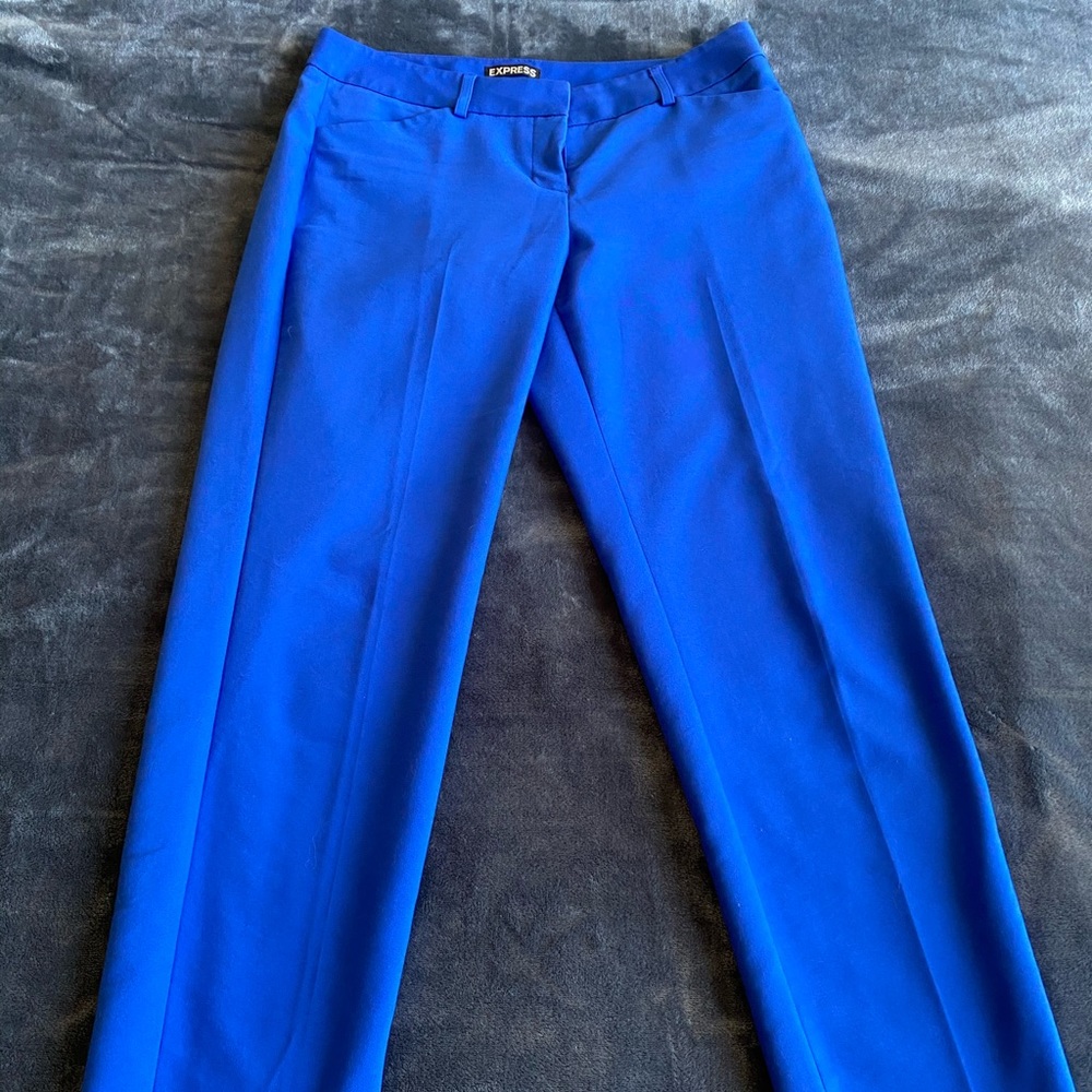 Blue Fitted Editor Dress Pants from Express